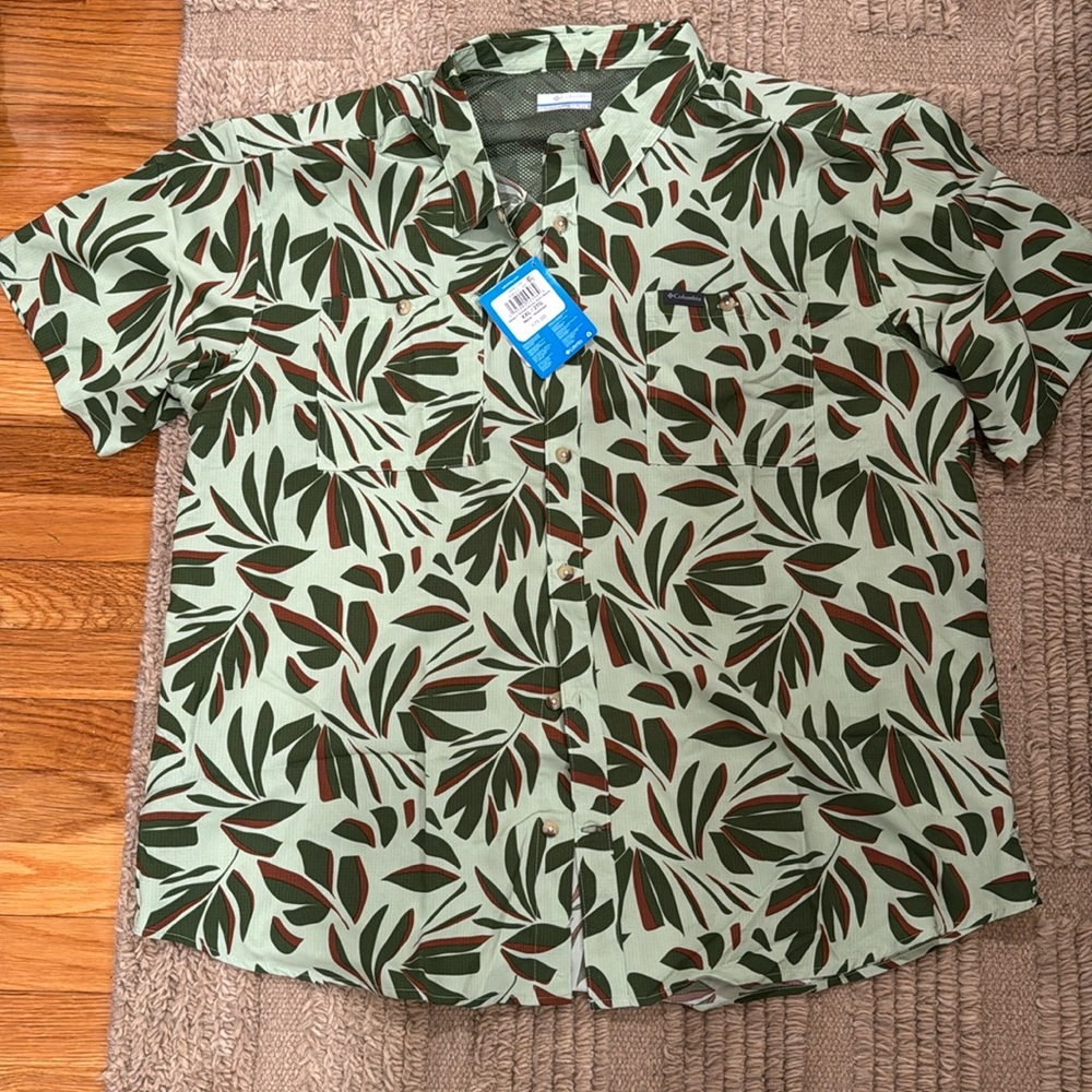 Men’s Columbia Utilizer Printed Woven Short Sleeve NWT size XXL